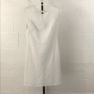Adrianna Papell White Lace Sheath Dress